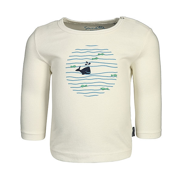 Sanetta Langarm-Shirt LITTLE WHALE in ivory