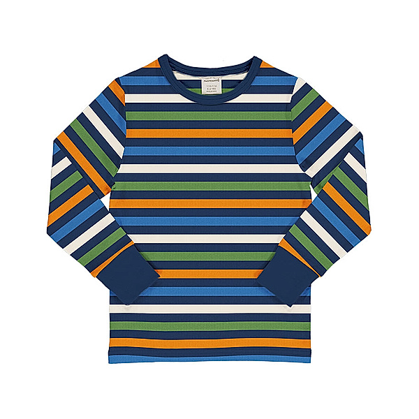 Maxomorra Langarm-Shirt STRIPE NAVY in blau/bunt