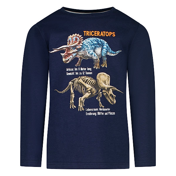 Salt & Pepper Langarm-Shirt TRICERATOPS in true navy