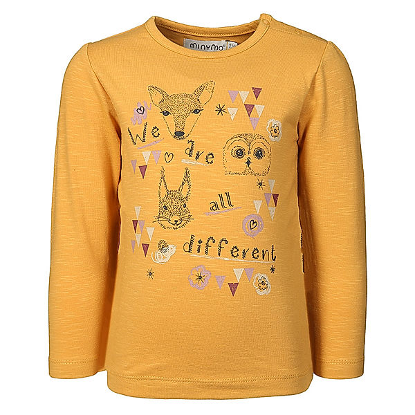 Minymo Langarm-Shirt WE ARE ALL DIFFERENT in amber gold