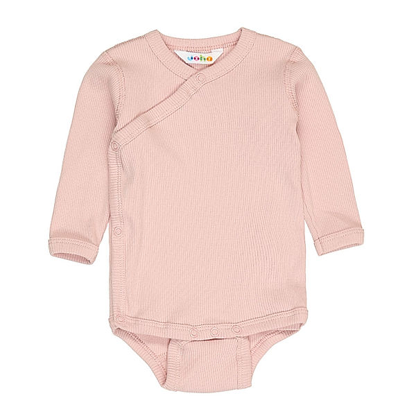 Joha Langarm-Wickelbody 602 COTTON RIB in pastell rosa