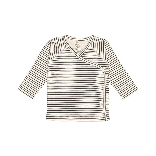 LÄSSIG Langarm-Wickelshirt STRIPED in grey/anthracite