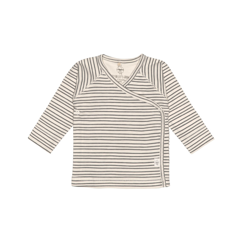 Langarm-Wickelshirt STRIPED in grey/anthracite