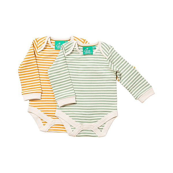 Little Green Radicals Langarmbody ALGATE STRIPED 2er-Pack in gelb/blau