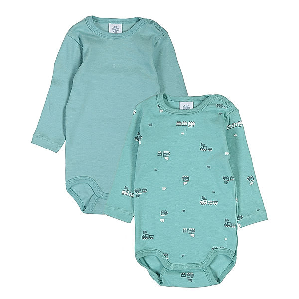 Sanetta Langarmbody CHO CHO 2er-Pack in green aqua