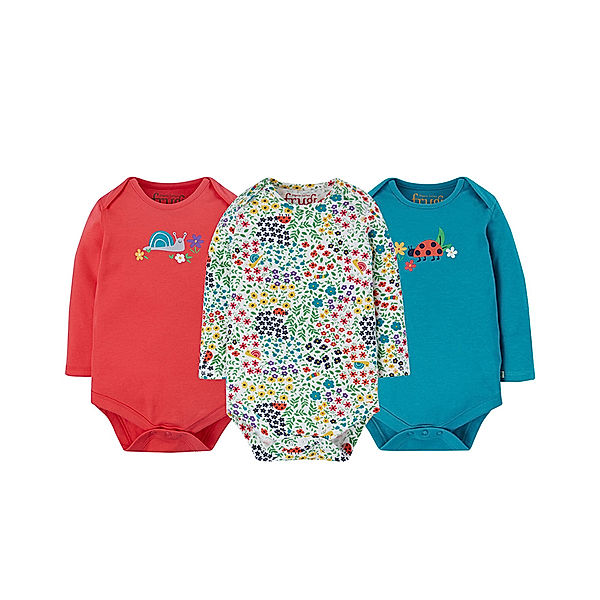 frugi Langarmbody GARDEN LIFE 3er Pack in bunt