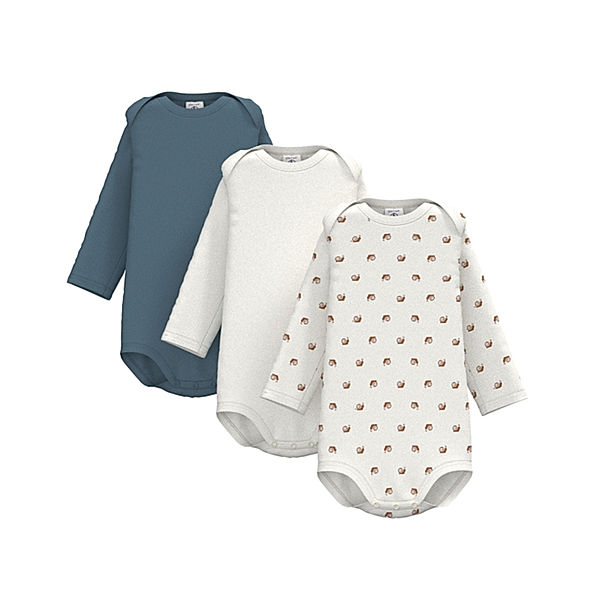 Petit Bateau Langarmbody LIMACE 3er-Set in blau/weiß