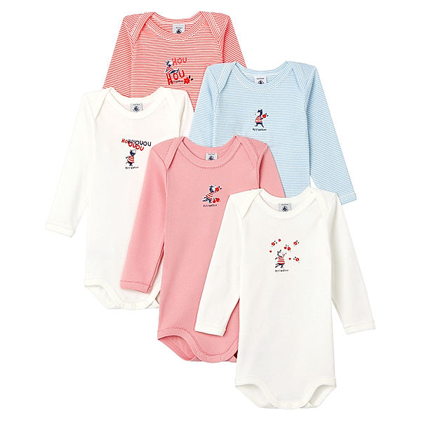 Petit Bateau Langarmbody LOUF 5er-Pack in multico