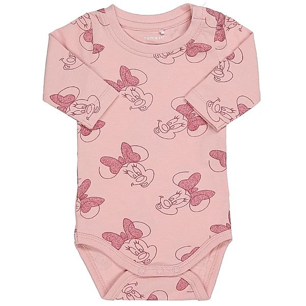 name it Langarmbody NBFMINNIE PAMMIE mit Glitzer in rosa