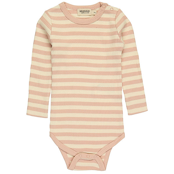 MarMar Copenhagen Langarmbody RIB STRIPE in rose/offwhite