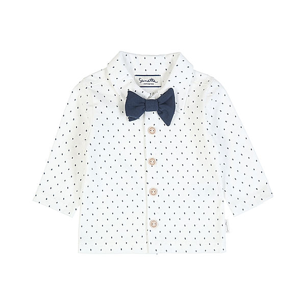 Sanetta Langarmhemd DOTS mit Fliege in weiss