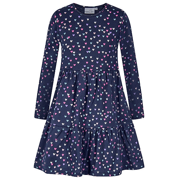 happy girls Langarmkleid HERZIG AOP in navy