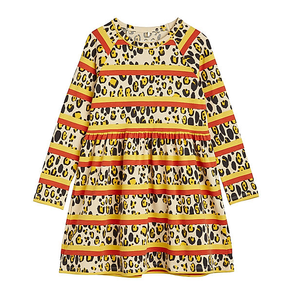 mini rodini Langarmkleid LEOPARD STRIPE AOP in multi