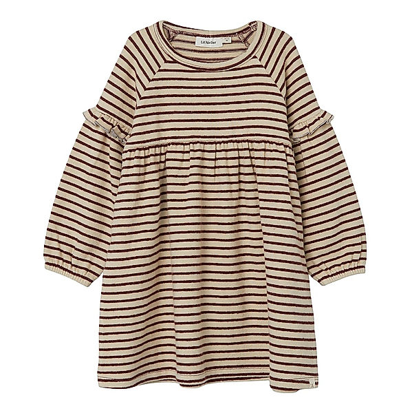 Lil' Atelier Langarmkleid NMFODO STRIPES in rum raisin