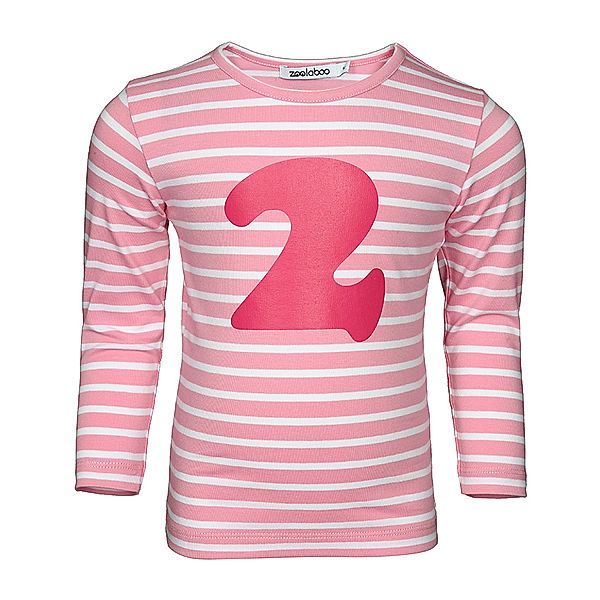 zoolaboo Langarmshirt 2 JAHRE mit Streifen in rosa/weiß