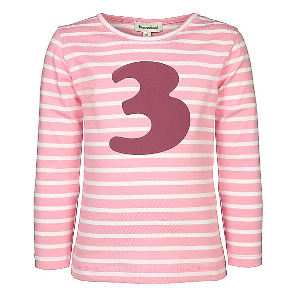 tausendkind collection Langarmshirt 3 JAHRE gestreift in rosa/weiss