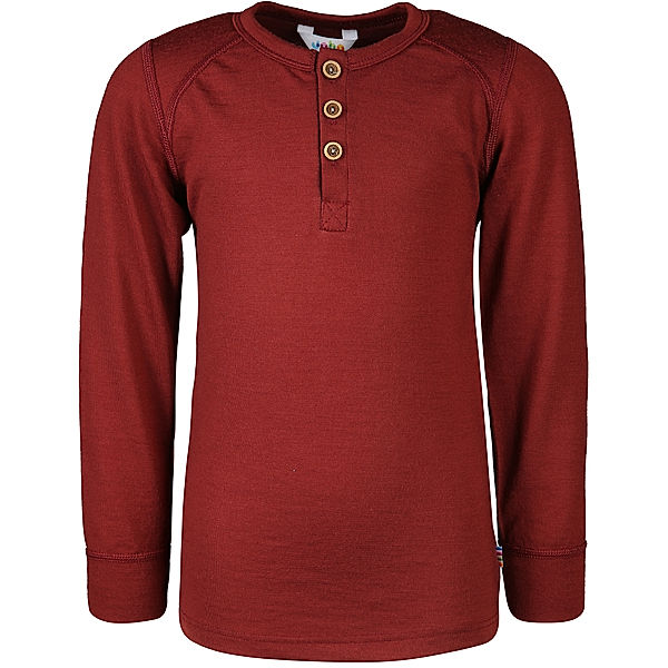 Joha Langarmshirt 4047 WOOL - HENLEY in bordeaux