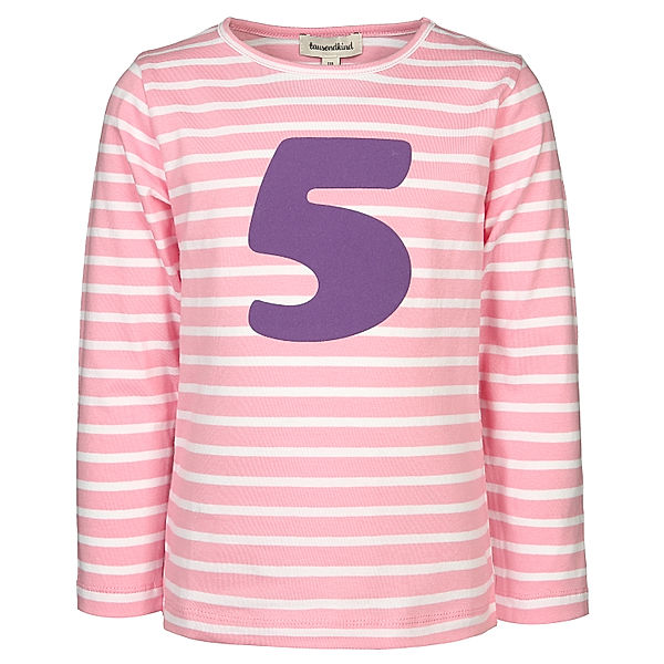 tausendkind collection Langarmshirt 5 JAHRE gestreift in rosa/weiß