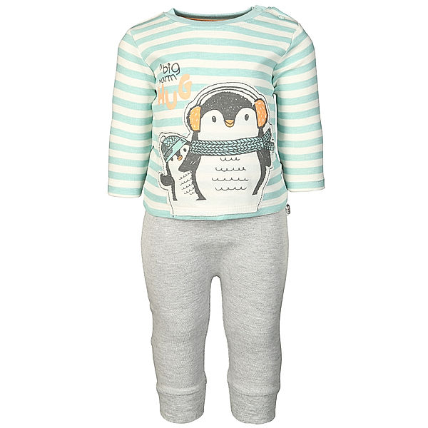 BLUE SEVEN Langarmshirt A BIG WARM HUG mit Leggings in mint/grau melange