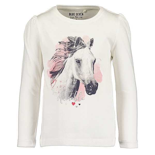 BLUE SEVEN Langarmshirt ADORABLE HORSE in offwhite