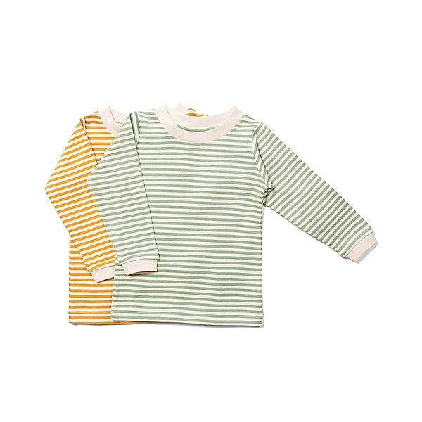 Little Green Radicals Langarmshirt ALGATE STRIPED 2er-Pack in grün/gelb