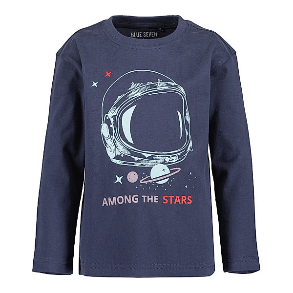 BLUE SEVEN Langarmshirt AMONG THE STARS in anthrazit