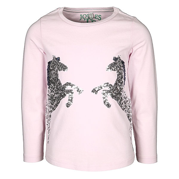 Tom Joule® Langarmshirt AVA – SEQUIN HORSE mit Pailletten in rosa