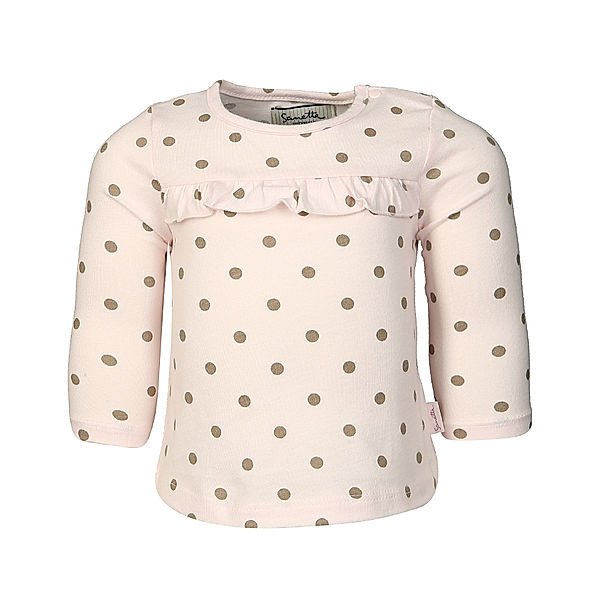 Sanetta Langarmshirt BEAUTIFUL DOTS in rosa/braun