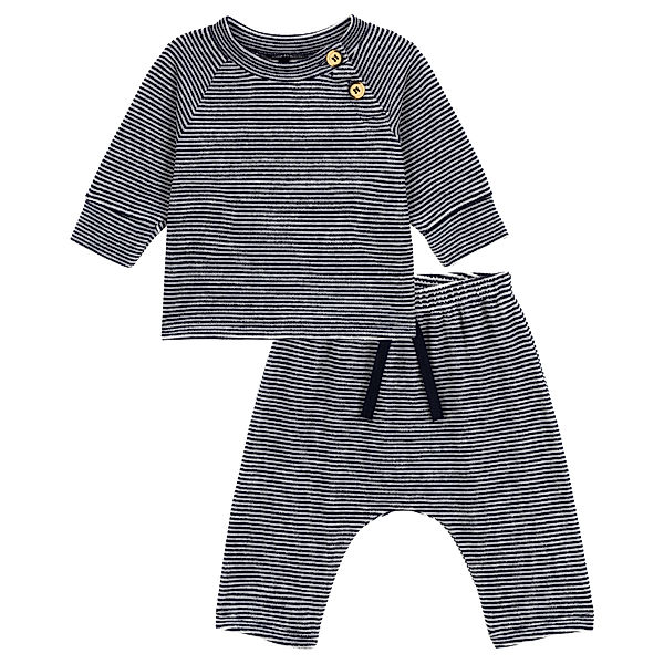 Petit Bateau Langarmshirt BEBE 2-teilig in smoking/marshmallow