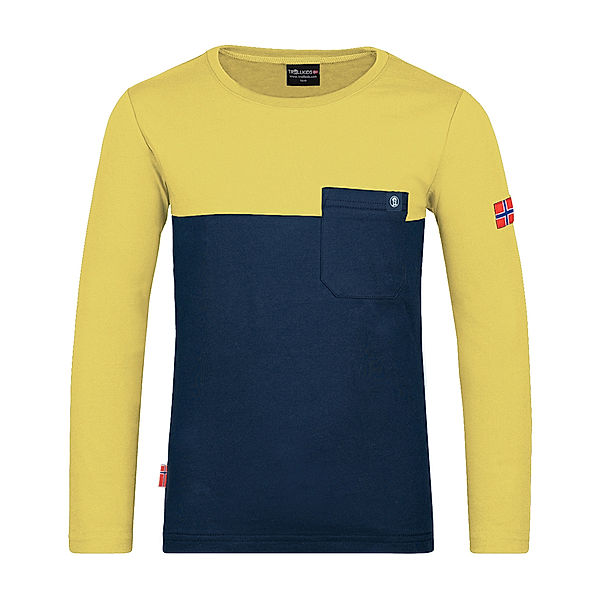 TROLLKIDS Langarmshirt BERGEN KIDS in navy/hazy yellow