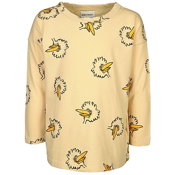 Bobo Choses Langarmshirt BIRDIE AOP – SOYBEAN in beige