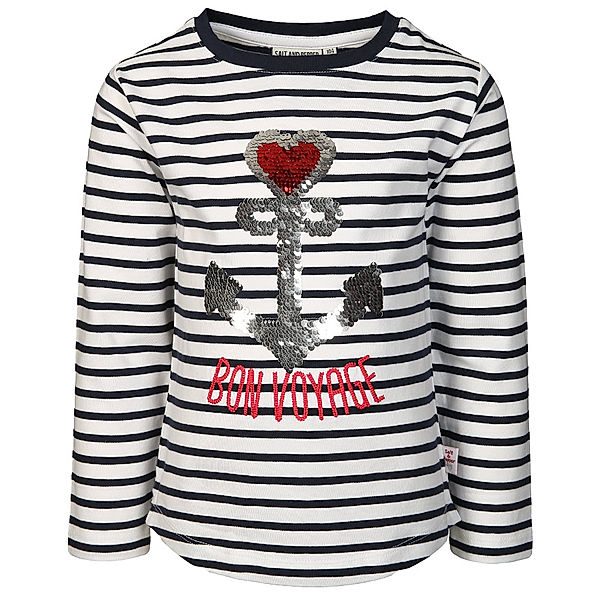 Salt & Pepper Langarmshirt BON VOYAGE mit Pailletten in weiß/navy