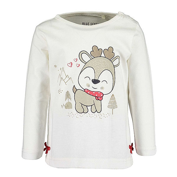 BLUE SEVEN Langarmshirt CHRISTMAS – DEER in offwhite