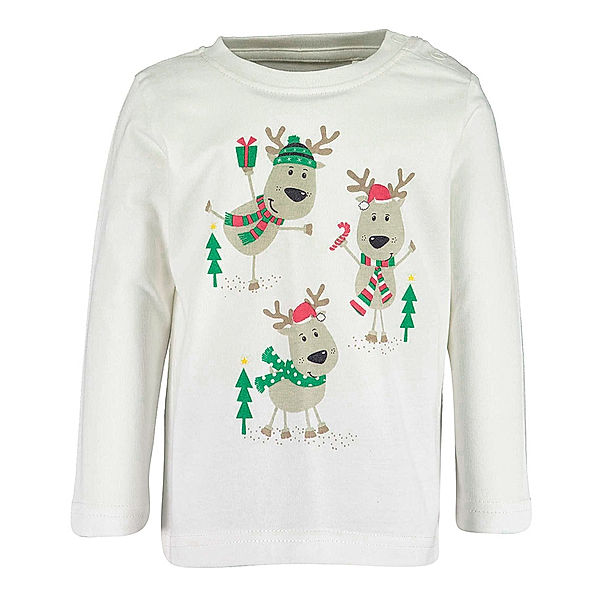 BLUE SEVEN Langarmshirt CHRISTMAS – REINDEERS in offwhite