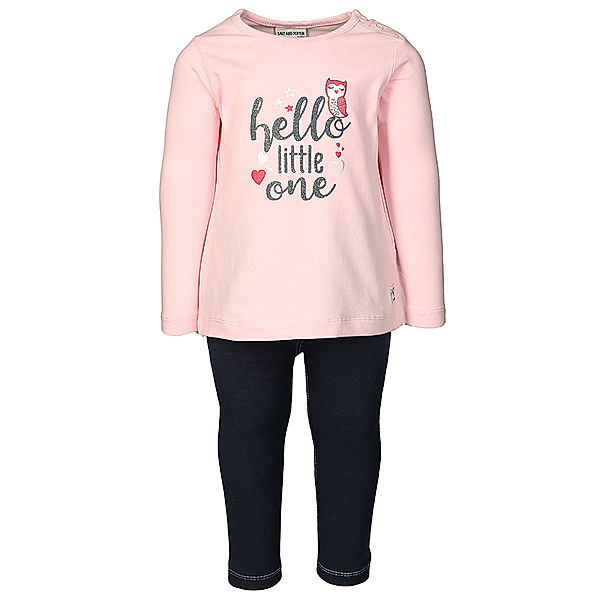 Salt & Pepper Langarmshirt COSY FRIENDS mit Jeggings in rosa/navy