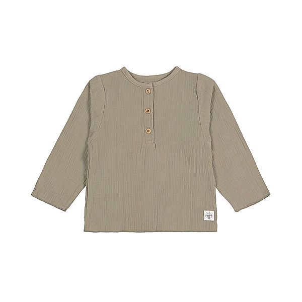 LÄSSIG Langarmshirt COZY MUSLIN in olive