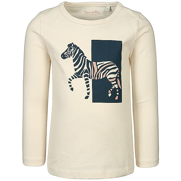 Sanetta Langarmshirt CRAZY ZEBRA in cream