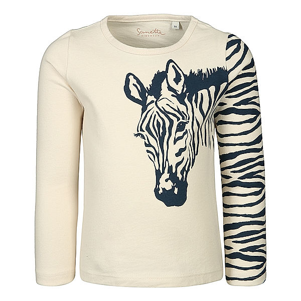 Sanetta Langarmshirt CRAZY ZEBRA WILDERNESS in cream