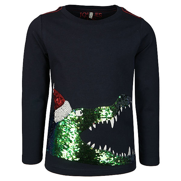 Tom Joule® Langarmshirt CULLEN – CROC mit Wendepailletten in navy