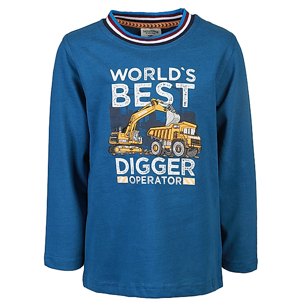 Salt & Pepper Langarmshirt DIGGER OPERATOR in vintage blue