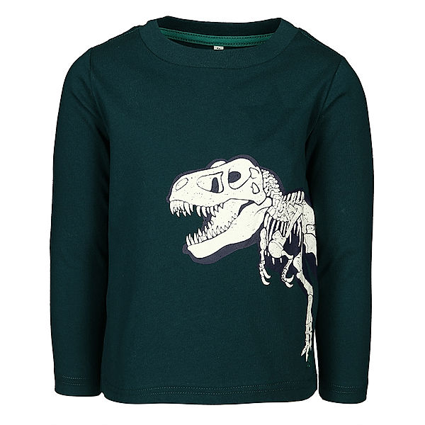 Tom Joule® Langarmshirt DINO SKELETON – GLOW IN THE DARK in dunkelgrün