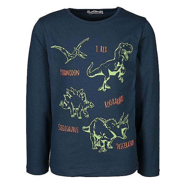 zoolaboo Langarmshirt DINOSAURIER GLOW IN THE DARK in dunkelblau