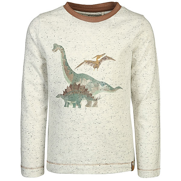 Minymo Langarmshirt DINOSAURS in grey melange