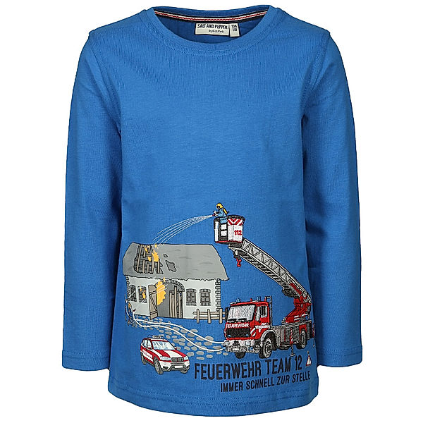 Salt & Pepper Langarmshirt FEUERWEHR TEAM in royal blue