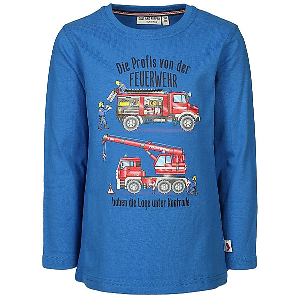 Salt & Pepper Langarmshirt FEUERWEHRPROFIS in royal blue