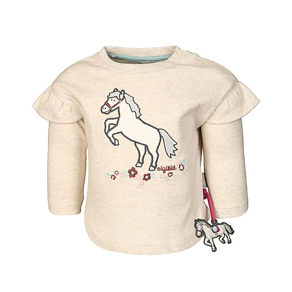 Sigikid Langarmshirt FLOWERHORSE mit Rüschen in ecru