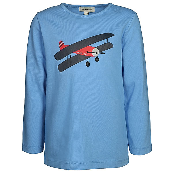 tausendkind collection Langarmshirt FLUGZEUG in hellblau