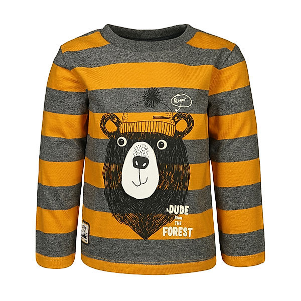 Boboli Langarmshirt FOREST DUDE gestreift in gelb/grau