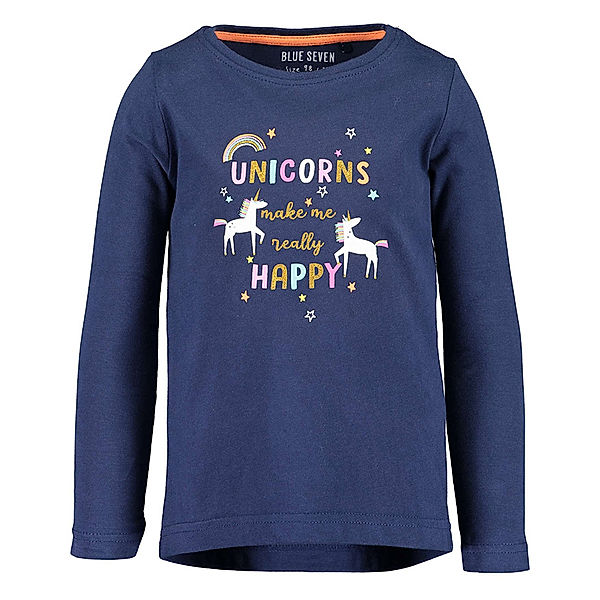 BLUE SEVEN Langarmshirt FRIENDSHIP – UNICORNS in dunkelblau