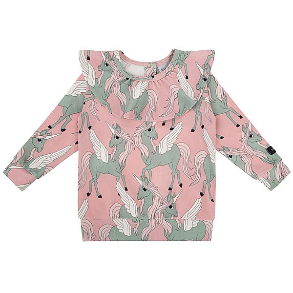 Dear Sophie Langarmshirt FRILLED PEGASUS AOP in pink